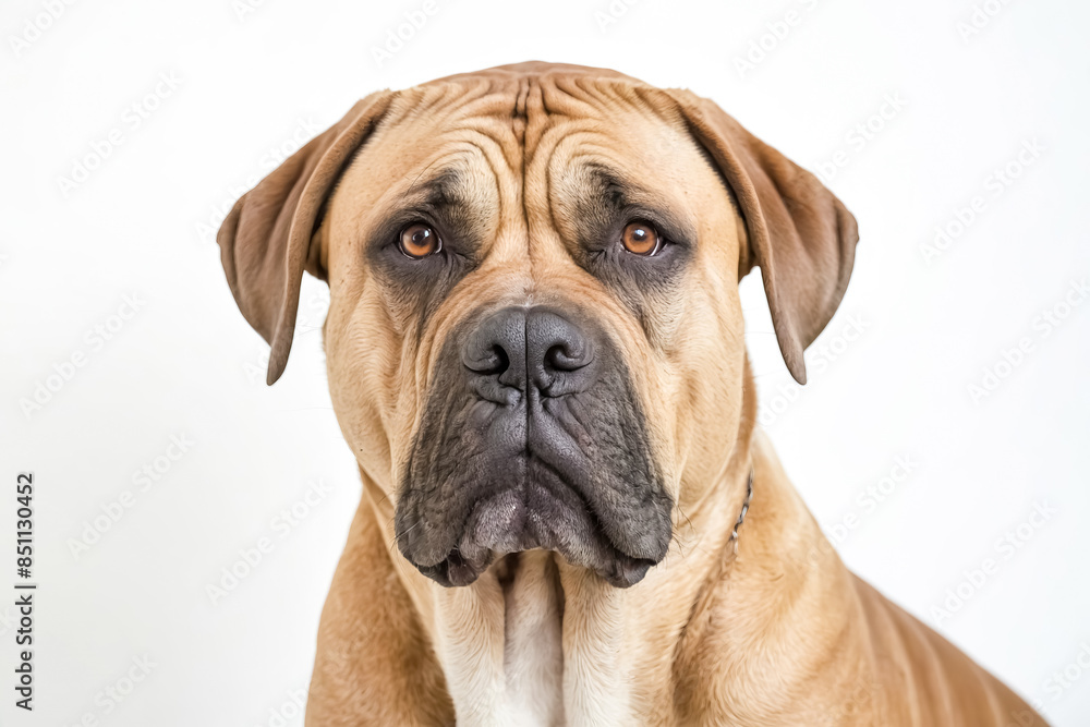 Close-up portrait of a brown Boerboel dog Close-up portrait of a brown Boerboel dog