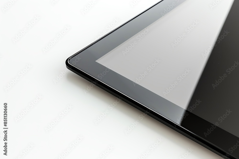 Black tablet with blank screen on white background. Black tablet with blank screen on white background.