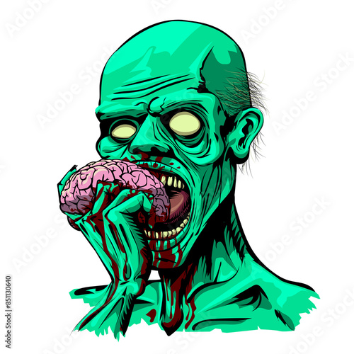 Картината върху платно smart breakfast, eat brain, party zombie