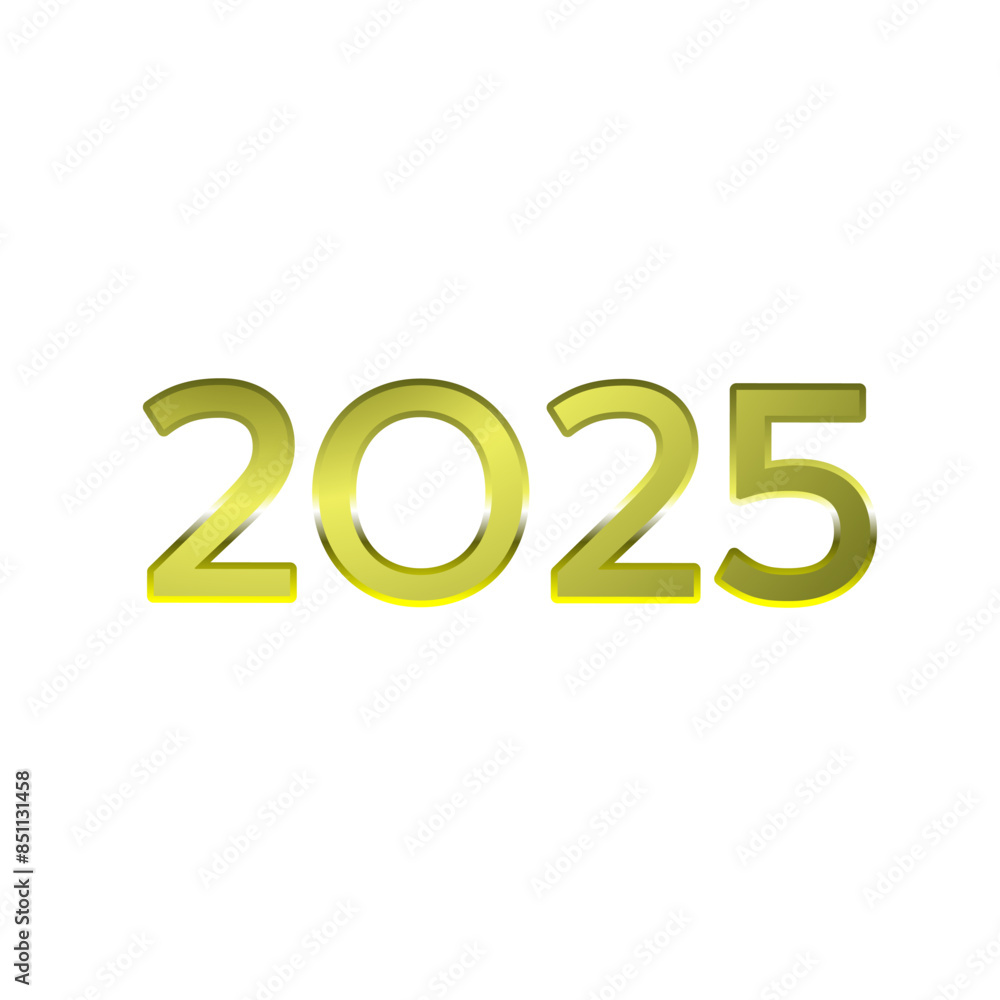2025 gold numbers on white for graphic design vector illustration 2025 gold numbers on white for graphic design vector illustration