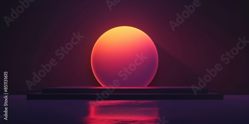 Abstract Glowing Sphere on Dark Pedestal.