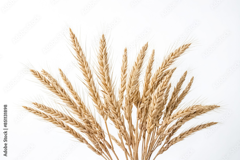 Golden Wheat Stalks Isolated on White Background Golden Wheat Stalks Isolated on White Background