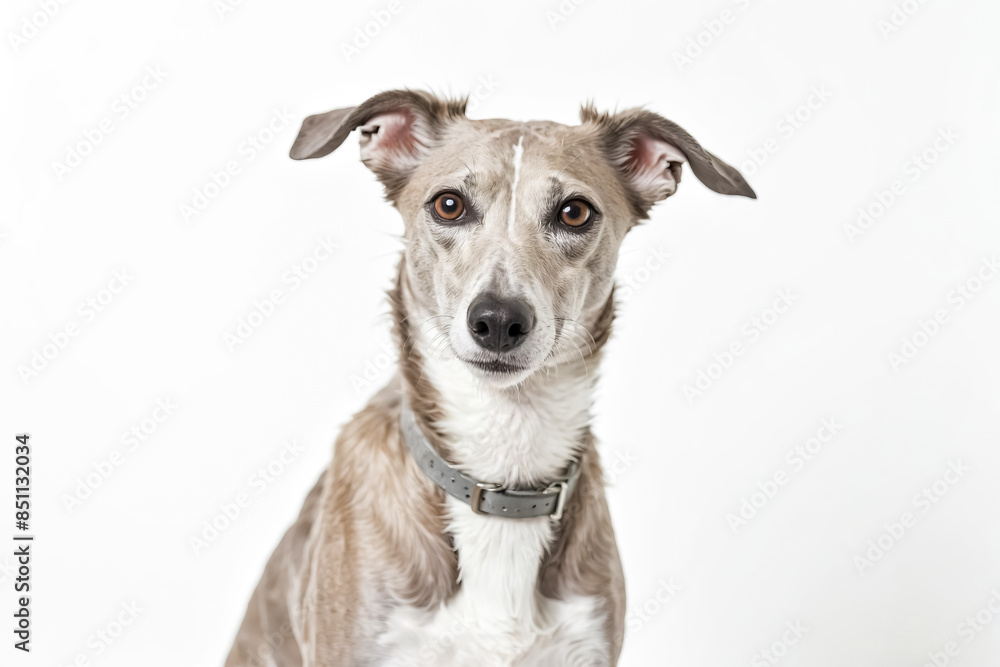 Whippet Dog Portrait with White Background Whippet Dog Portrait with White Background
