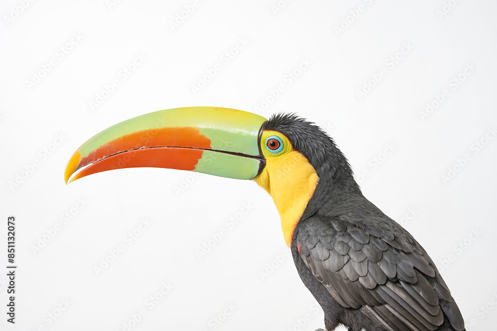 Naklejka premium Close Up Of A Toucan's Colorful Beak