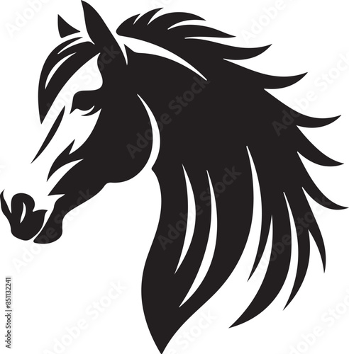 Wallpaper Mural Silhouette image  horses head Victor style Torontodigital.ca