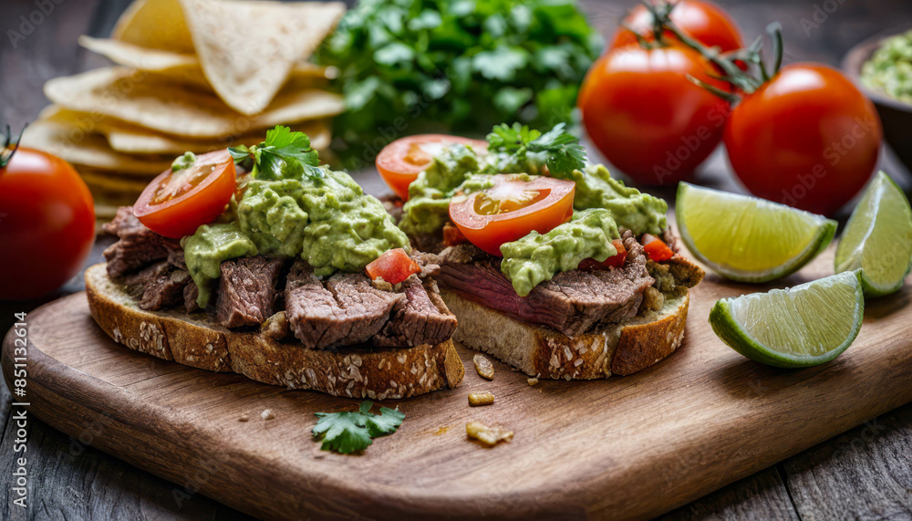 Steak and Avocado Toast with Tomatoes and Lime Steak and Avocado Toast with Tomatoes and Lime