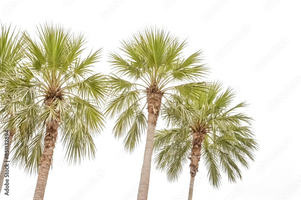 Obraz premium Palm Trees Against White Background