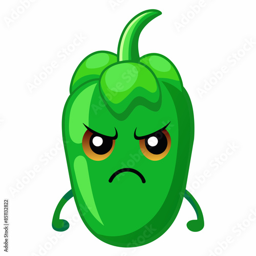 Capsaicin vector illustration, disapproving icon and healthy solder fruit, silhouette, logo, eps file, Capsaicin cartoon character, png On White Background