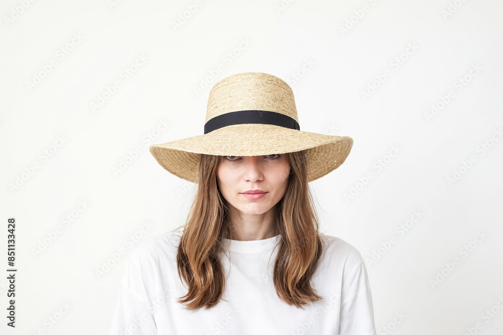 Woman Wearing a Straw Hat Woman Wearing a Straw Hat