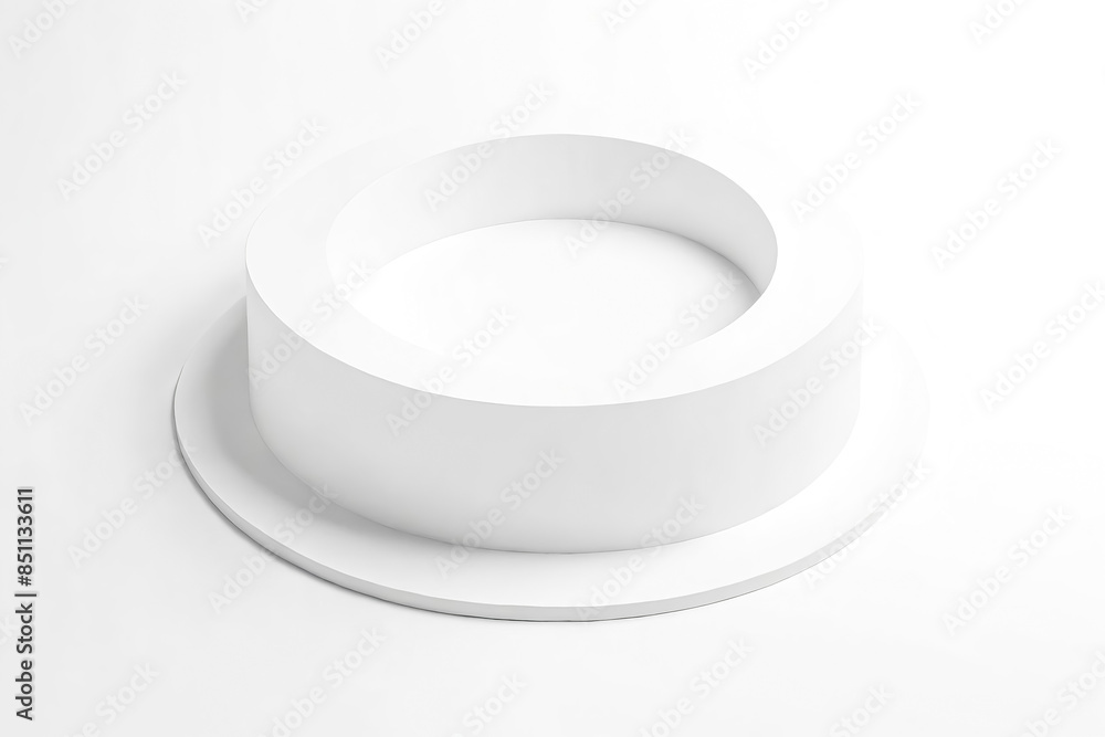 White Round Platform with White Background White Round Platform with White Background
