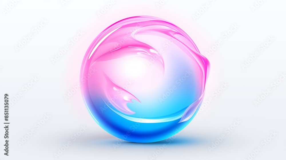 Obraz premium Colorful Abstract Gradient Sphere with Pink and Blue Hues