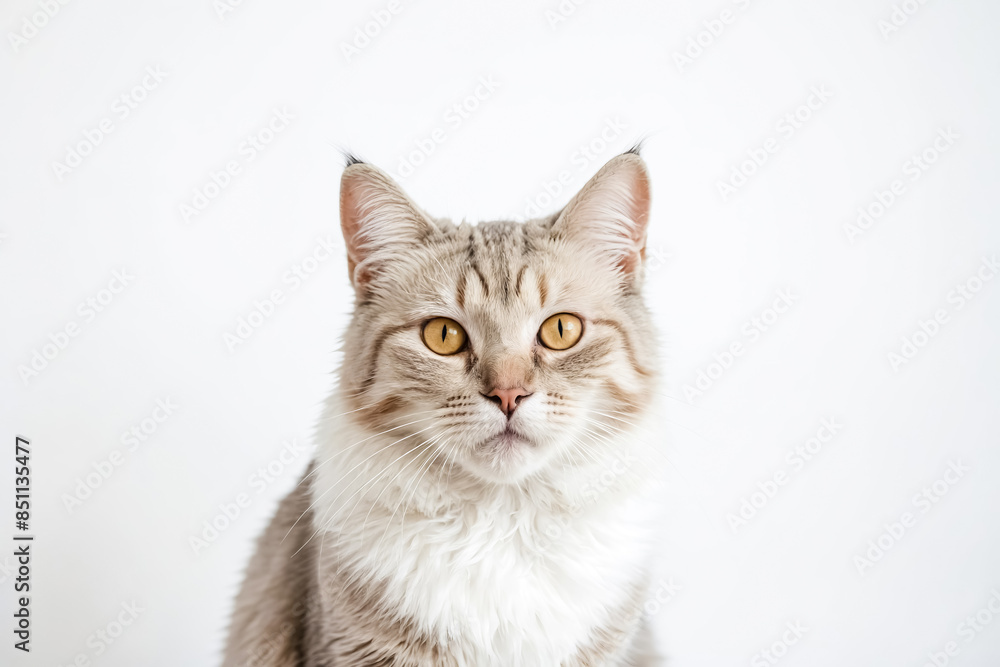 Portrait of a Cat with a White Background Portrait of a Cat with a White Background
