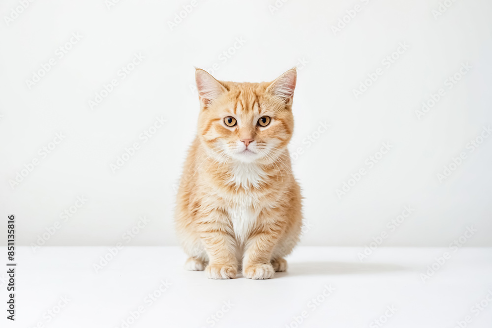 Ginger Cat Sitting on White Background Ginger Cat Sitting on White Background