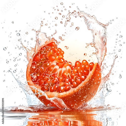 Gac fruit Splash Vibrant Water Droplets photo