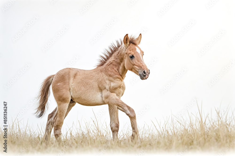 Fototapeta premium Foal in a Field of Tall Grass