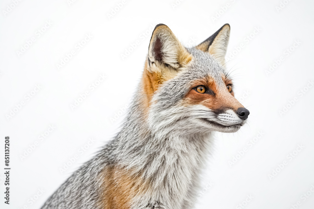 Fototapeta premium Close-up of a Gray Fox with its Head Turned to the Side
