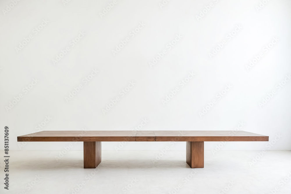 Modern Wooden Table on White Background Modern Wooden Table on White Background