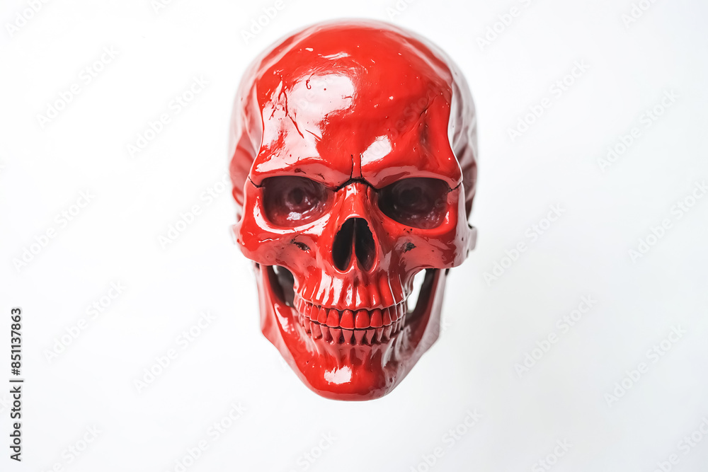 Red Skull on White Background Red Skull on White Background
