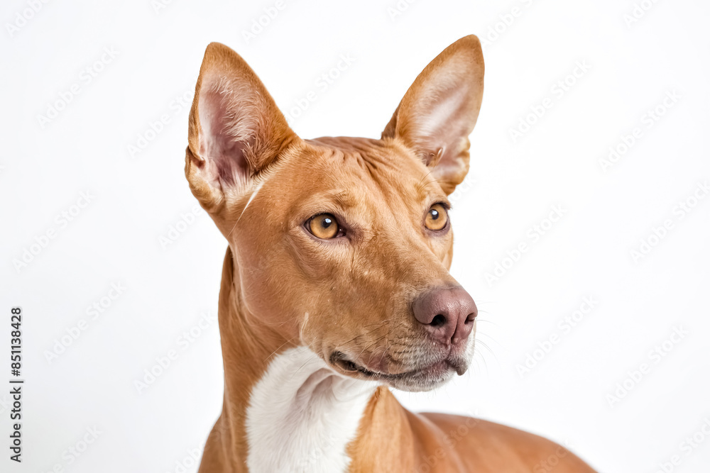 Close-up of a Basenji Dog with its Ears Perked Up Close-up of a Basenji Dog with its Ears Perked Up