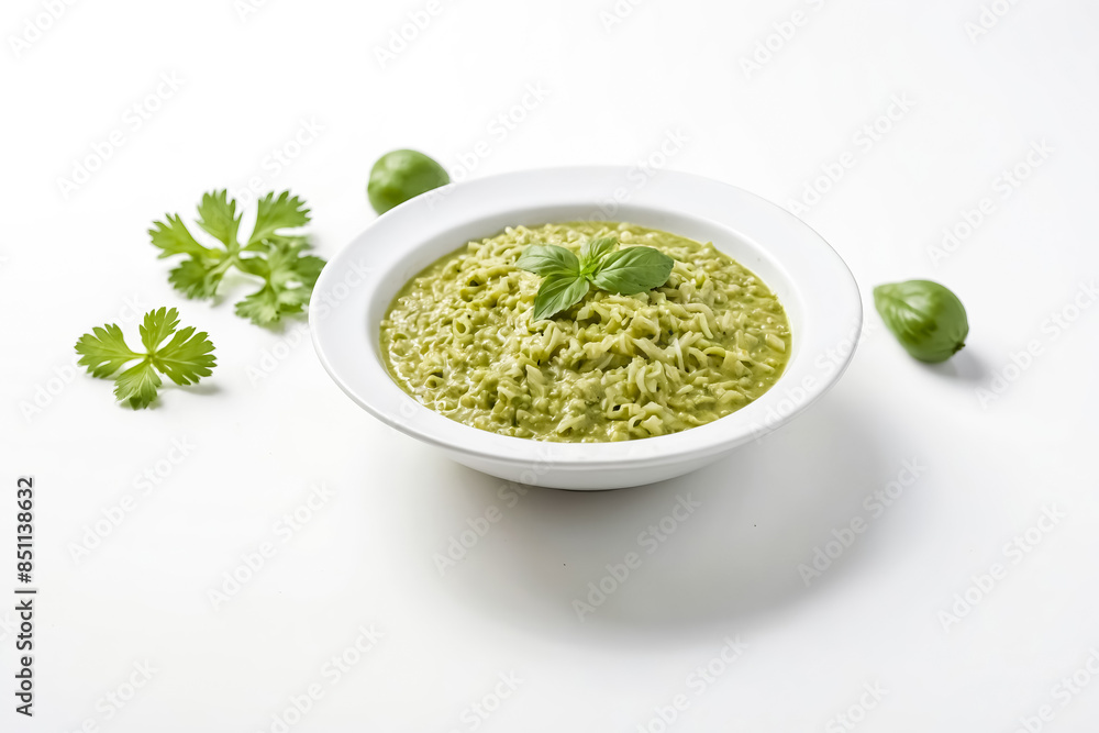 Creamy Green Pasta with Basil and Parsley