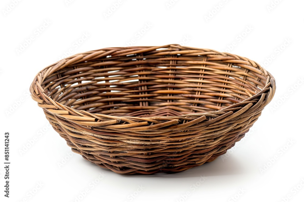 Empty wicker basket isolated on white background. Empty wicker basket isolated on white background.