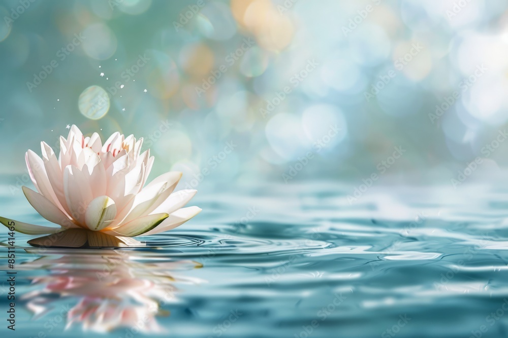 Water Lily Floating on Serene Water Water Lily Floating on Serene Water