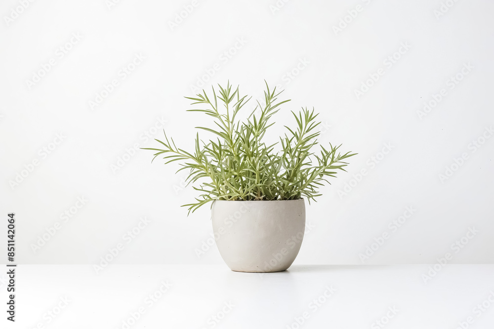 Green Plant in a White Pot Green Plant in a White Pot