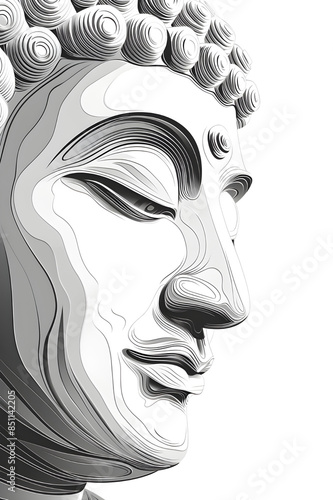 Drawing of Lord buddha image Ai generative photo