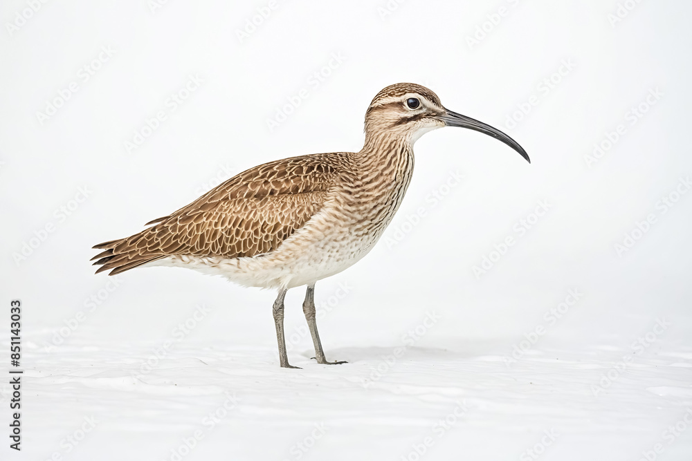 Obraz premium Whimbrel standing on white background