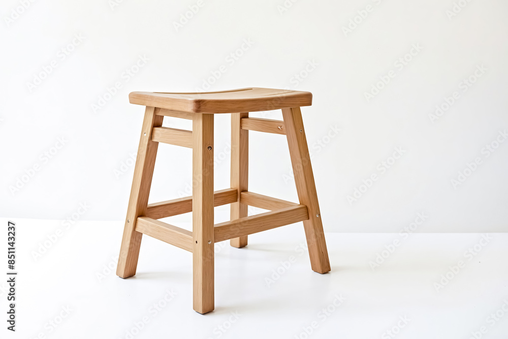 Wooden Stool on White Background Wooden Stool on White Background