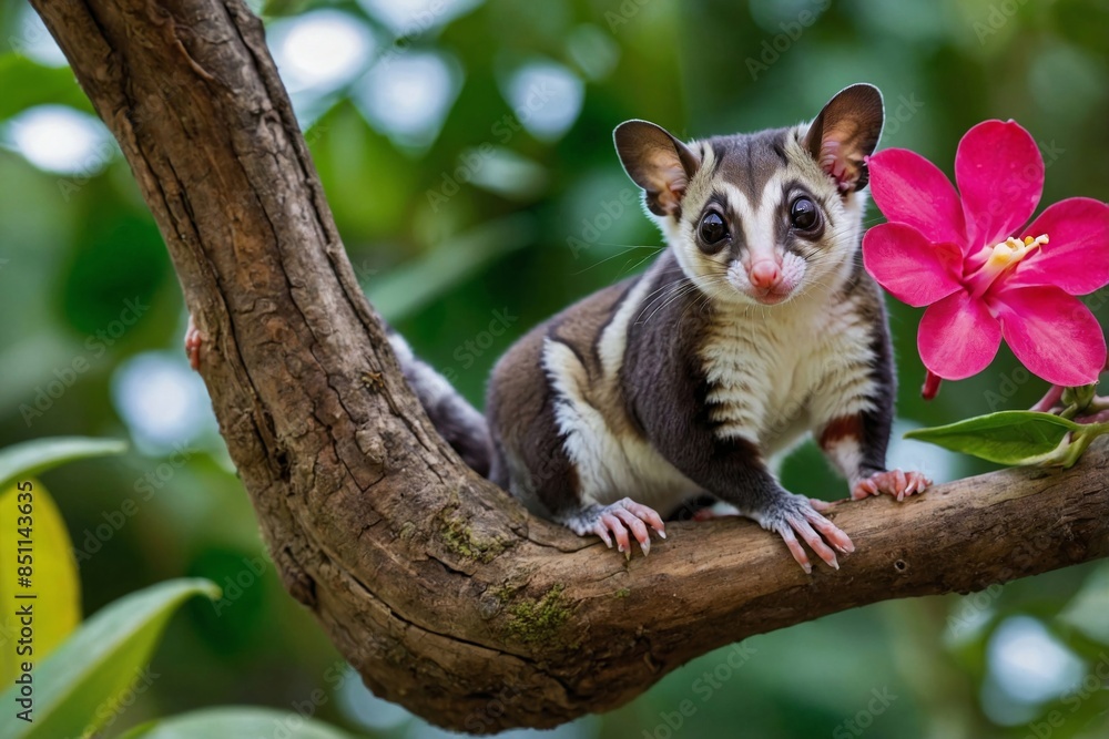 Sugar Glider on a Tree Branch Sugar Glider on a Tree Branch