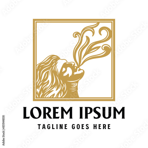 Illustration of Aeolus, Greek Wind God , Strong Male with Blowing Wind Vector