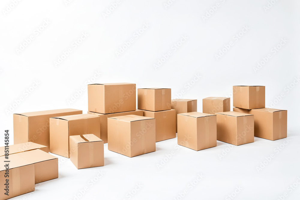 Cardboard Boxes On White Background Cardboard Boxes On White Background