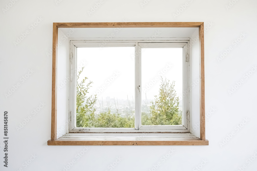Fototapeta premium Window with a view of a city