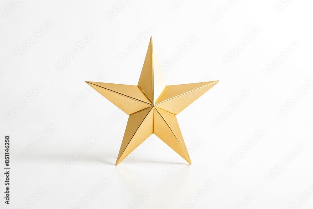 Fototapeta premium Golden Star on White Background