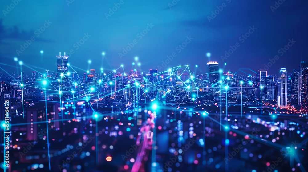 Technology background for smart city with internet of things technology and big data concept, internet of things is technology in the future for the infrastructure of the information society Technology background for smart city with internet of things technology and big data concept, internet of things is technology in the future for the infrastructure of the information society