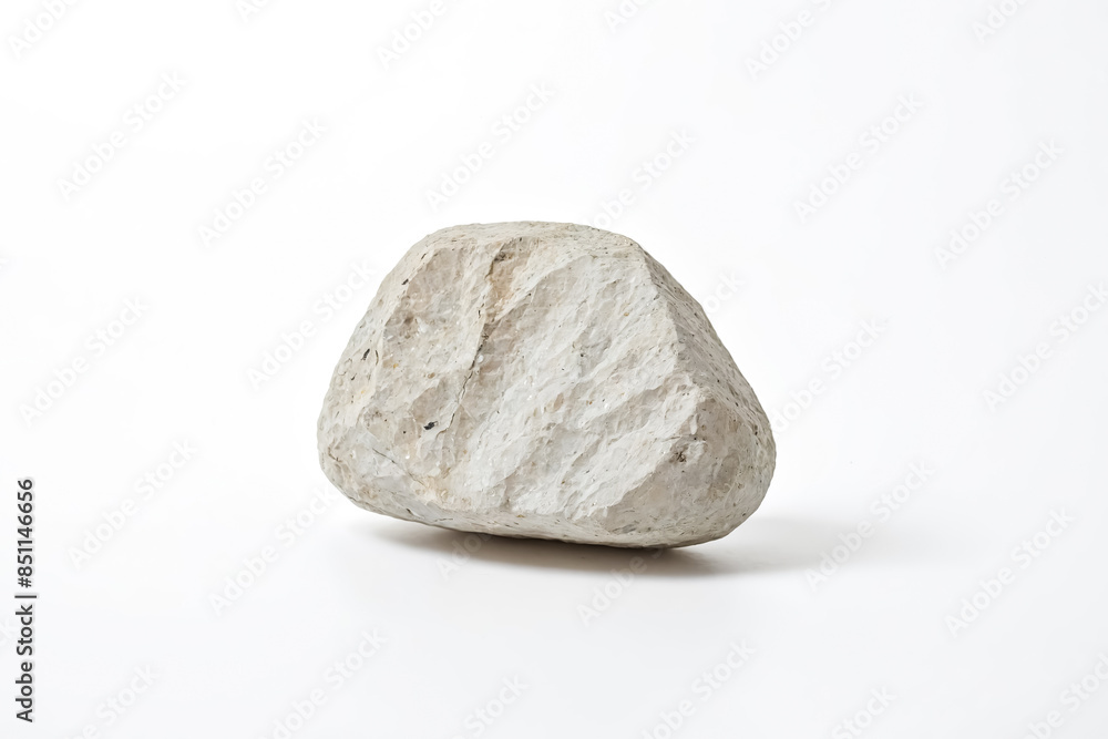 Single White Stone on White Background Single White Stone on White Background
