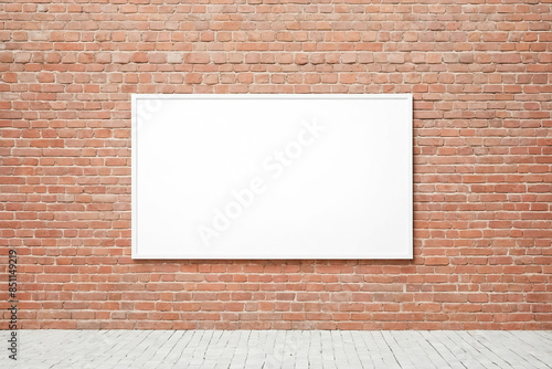 Wallpaper Mural Blank White Frame Hanging on Brick Wall Torontodigital.ca