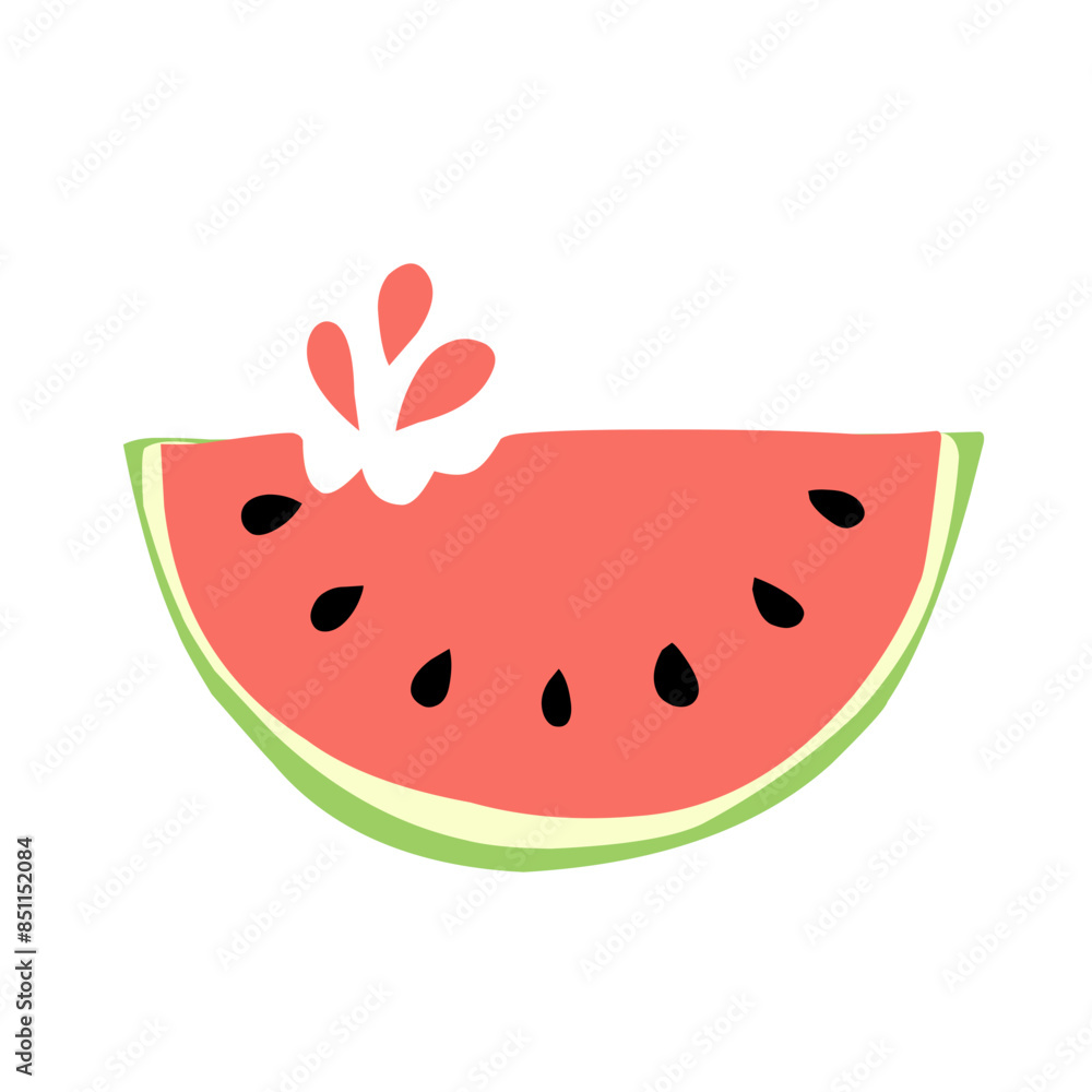 Watermelon bitten piece illustration Watermelon bitten piece illustration