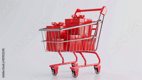 Festive Shopping Basket - Red Christmas Gifts