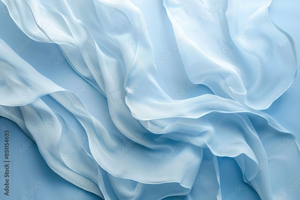 Fototapeta premium Light blue background, light and shadow effect, soft tones, blurred edges, abstract shapes, minimalist style.