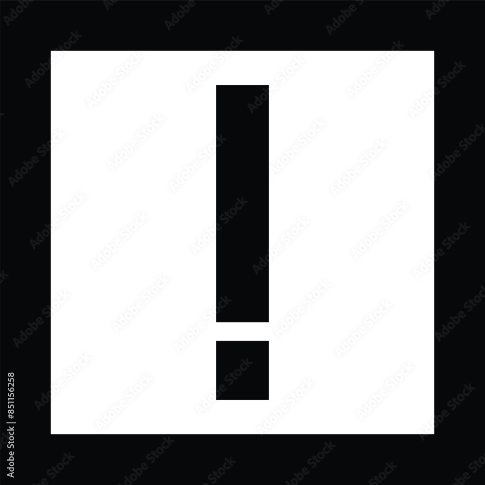 Black Exclamation Point in Square Black Exclamation Point in Square