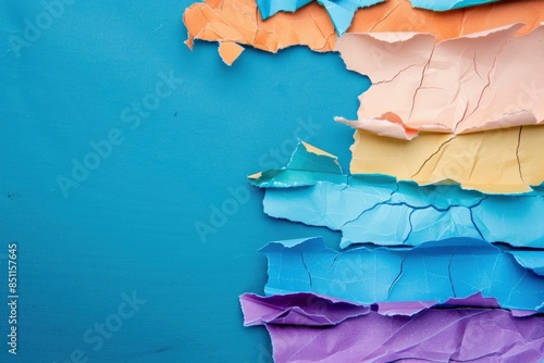 Ripped paper background colorful handmade craft - generative ai photo