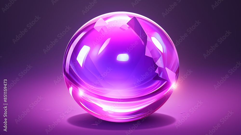A Refined Purple Crystal Sphere Glowing with a Luminous Sheen A Refined Purple Crystal Sphere Glowing with a Luminous Sheen