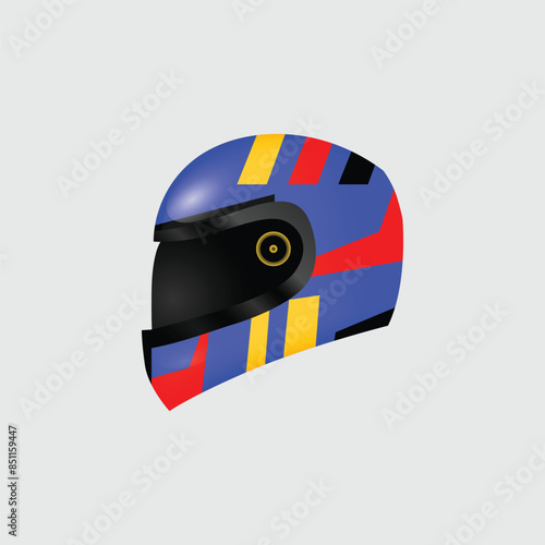 Motorcycle helmet sport design vector