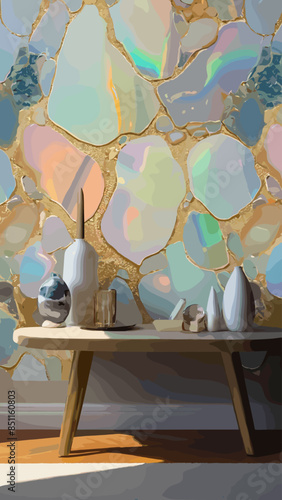 Jewellery wallpaper room, AI generating