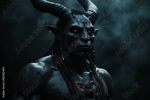 portrait of a dark monster in dark fantasy 