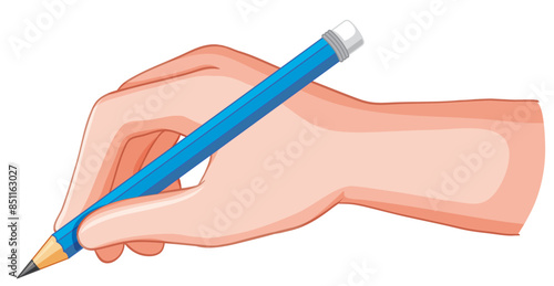 Illustration of a hand holding a pencil