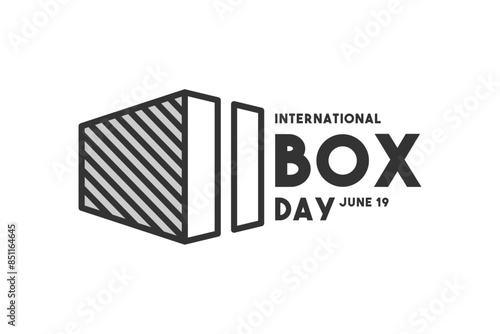 International Box Day. June 19. White background. Flat design vector.