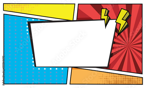 Blank comic pop art frame background design